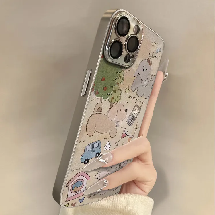 复古猫咪狗适用苹果手机壳新女款小众全包防摔高级个性创意保护套