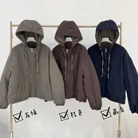 FUJIA STYLE新款时尚百搭简约气质休闲纯色连帽棉服外套M396