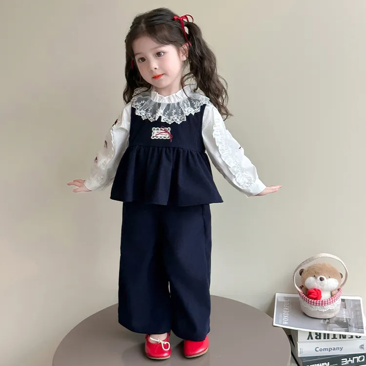 女童牛仔套装秋装2025新款儿童春秋装韩版潮款女宝秋季时髦三件套