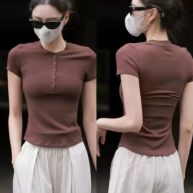 修身运动上衣女2025新款速干跑步瑜伽服短袖训练普拉提健身t恤春