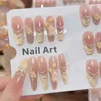 【玉兔】L手工穿戴甲纯欲气质指尖渐变淡雅高级指甲贴冰透