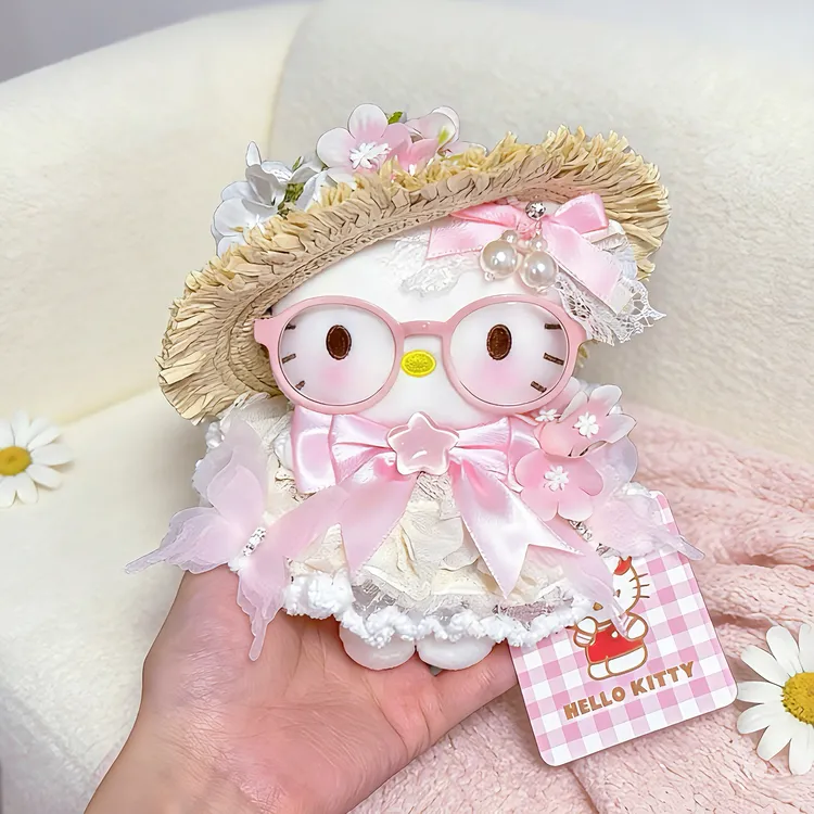 正版hellokitty粉梦花蝶kt三丽鸥包包娃娃挂件玩偶送人生日礼物女