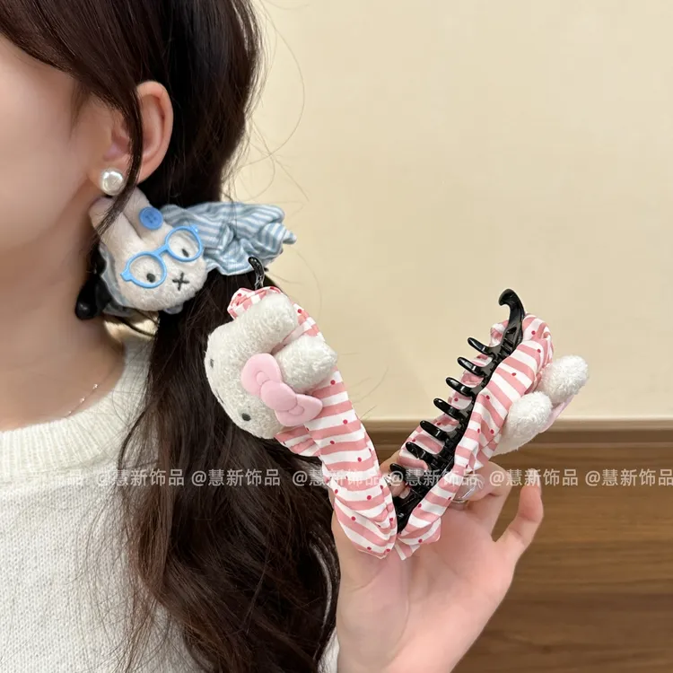可爱波点大号米菲兔巨显发量香蕉夹后脑勺盘发夹子百搭少女心发饰
