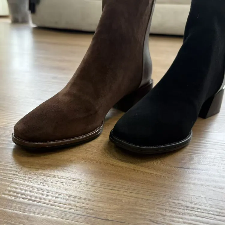 【渲渲推荐】XR-2319冬季英伦风高跟羊皮靴