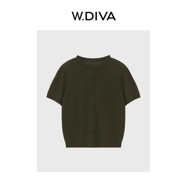 W.Diva【绿洲】桑蚕丝天丝云柔臻质天鹅颈螺纹收口针织衫52Z082075