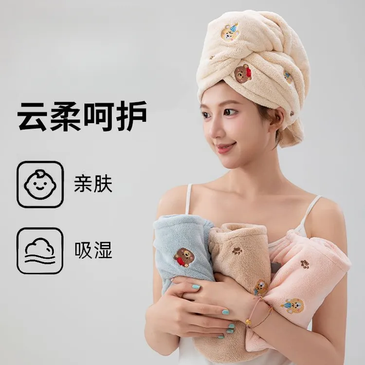 干发帽女超强吸水速干2025新款加厚可爱擦洗头干发包头毛巾浴帽yj