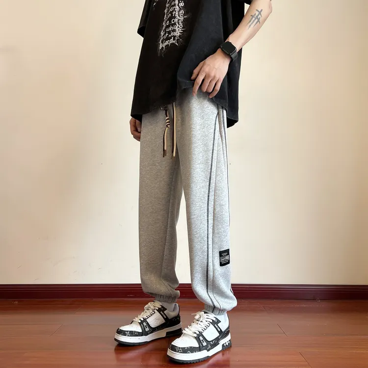NINEDAO/玖岛束脚裤子男青少年学生潮流百搭宽松男生卫裤休闲长裤