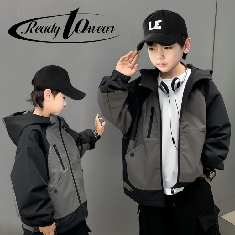 男童外套冬装氛围感新款儿童装中大童加棉加厚上衣连帽秋冬款棉服