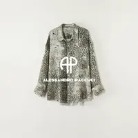 AP洛哥53076HC【豹纹档案】100棉翻领褪色数码印花复古做旧时尚衬衫