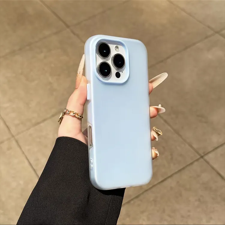 雅天立新天蓝肤感果冻适用iPhone16二合一华为vivo小米15oppo简约