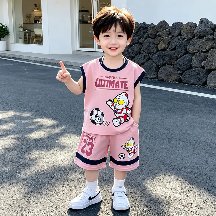 奥特曼儿童夏季套装2026新款男童背心薄款时尚衣服男宝宝无袖夏装