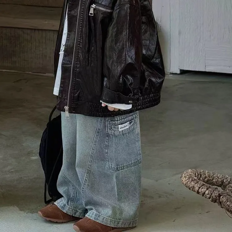 【现货】郝叔童品秋季上新限定儿童2025高货潮牌时尚牛仔长裤hc5317