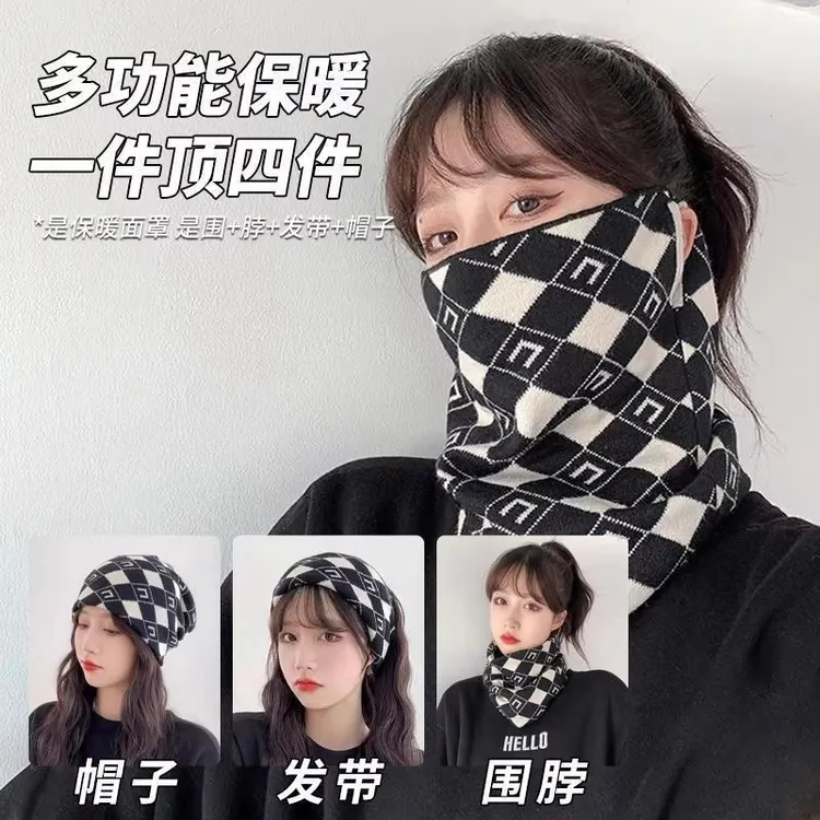 防风百变面罩秋冬666挂耳女秋柔和围巾骑车户外保暖护颈遮脸面具
