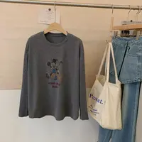 A-3996韩版新款圆领简约小众设计感卡通印花图案百搭休闲T恤