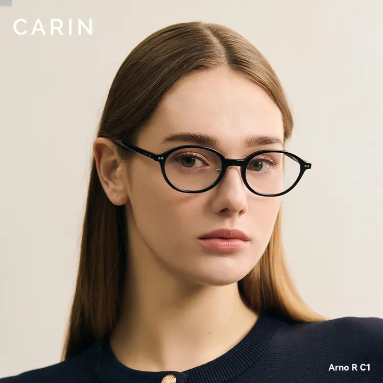 CARIN书呆子近视黑框眼镜框镜架女Arno新款高级感Aino复古素颜镜商品图