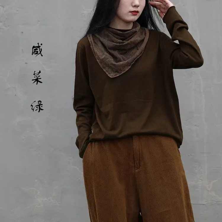 无相布衣分享衣路走来纯色圆领羊毛羊绒半高领保暖秋冬时尚打底衫