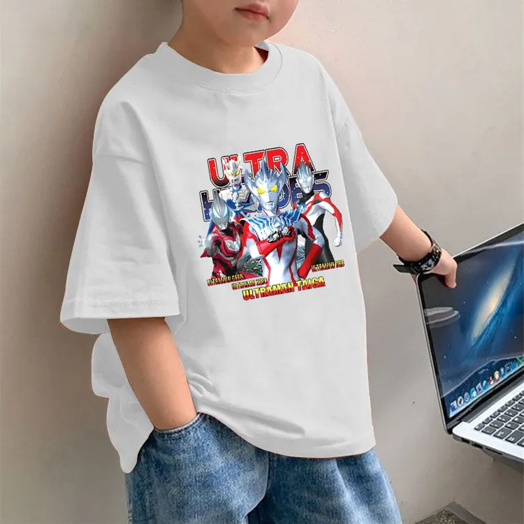 男童奥特曼短袖T恤2025夏季新款儿童卡通休闲纯棉男孩洋气半袖t恤