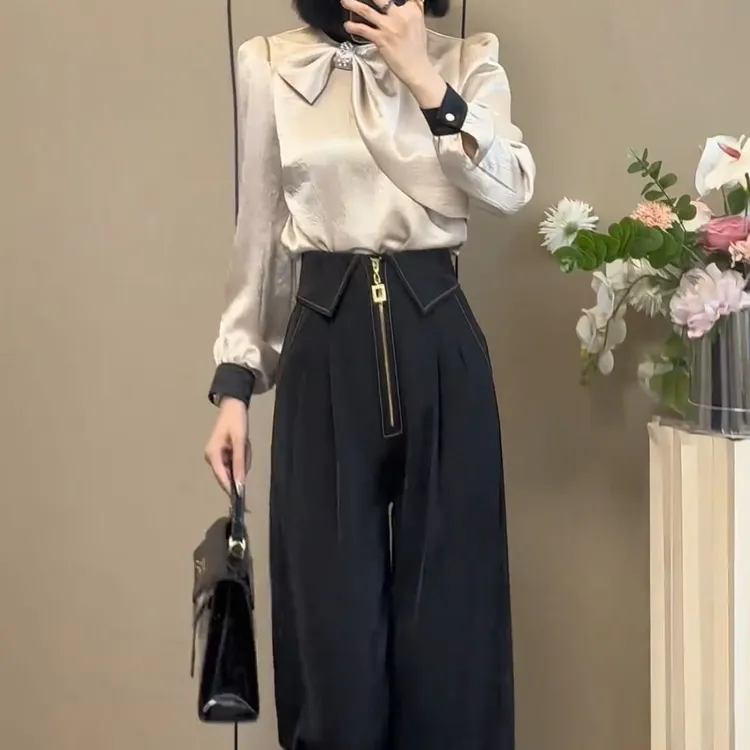 2025春季新款时尚显瘦气质女士网红洋气两件套百搭款D7478