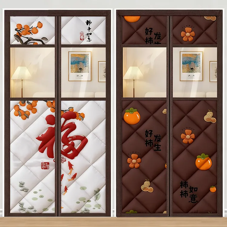 冬季保暖棉门帘透明窗口加厚防寒防风磁吸自吸免打孔隔断冷气透明