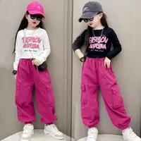女童秋季套装2025春秋新款网红洋气时髦中大童女孩儿童长袖工装裤
