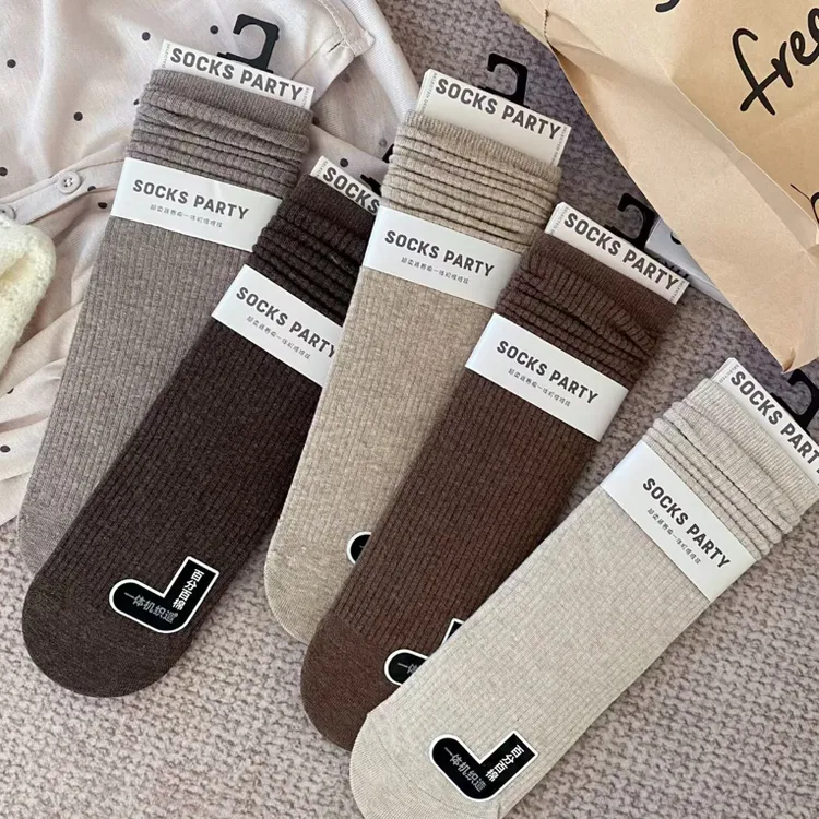 秋冬新款 韩系无骨堆堆袜五双装35码-40码