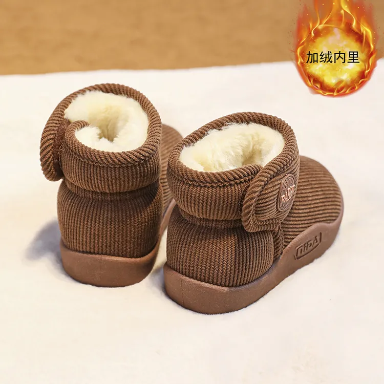 36l°断码儿童棉鞋加绒加厚冬季保暖短靴男童学步鞋女童宝宝雪地靴