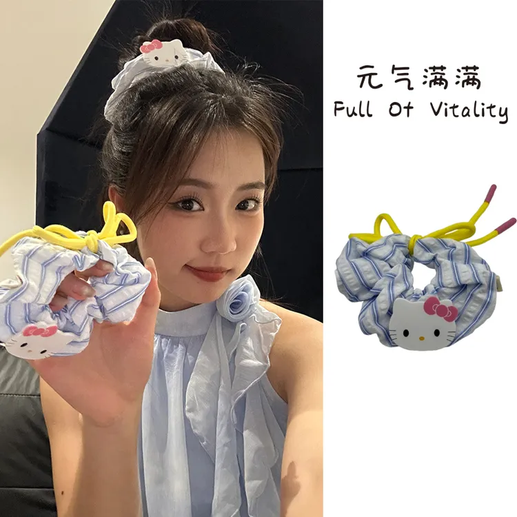 元气满满甜美风ins头绳甜美发绳百搭发圈手工女韩版发饰小猫可爱