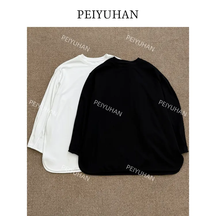 PEIERNA佩佩PC 【袖口褶皱大版T】磨毛T恤 T22783 6126147百搭休闲