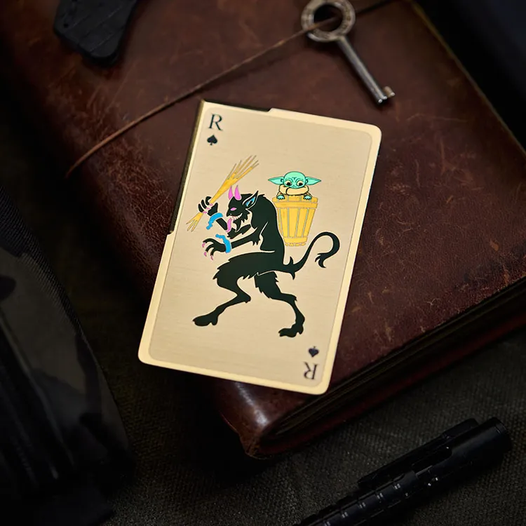 Gain盖隐技术KRAMPUS Steal Yoda圣诞系列限量钛合金刀卡快递刀