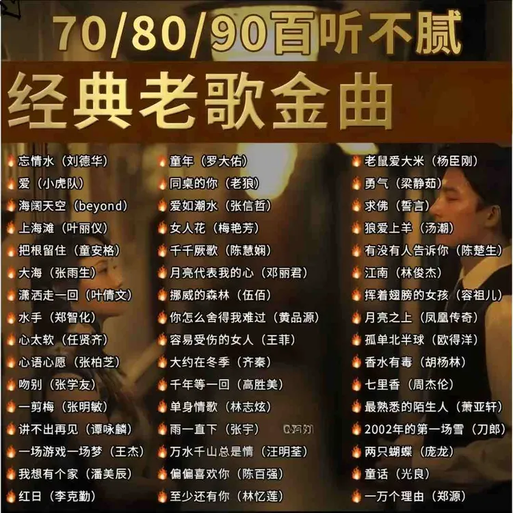 怀旧金曲车载优盘无损高音质原唱滚石音乐经典老歌U盘708090歌曲