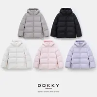 Dokky「雪泡芙」防泼水.防寒保暖.轻盈软糯.舒适连帽羽绒外套D0210