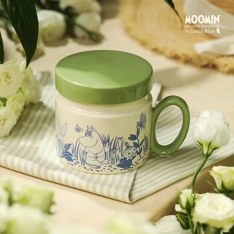moomin姆明陶瓷带盖可爱马克杯花茶杯带茶滤杯子高颜值