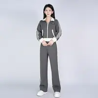 中式修身显瘦百搭时尚简约女运动休闲套装WH05007376+WK05007376