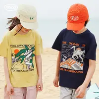 mipo 儿童短袖男纯棉2024新款夏季薄款女童T恤上衣潮童装