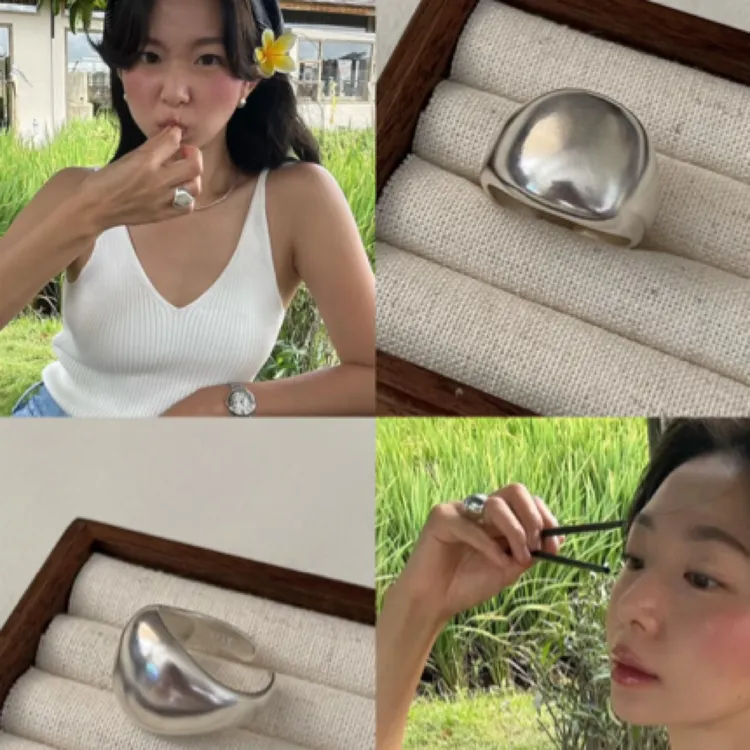 925银戒指 s925纯银 韩国博主fever同款小众设计磨砂基础款