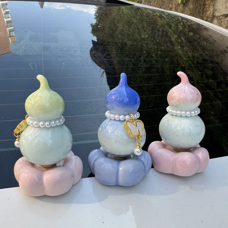 葫芦小摆件带随机提溜可爱仪表台清新精致轻奢小众茶宠车载摆件