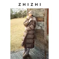 【捷克白鹅绒】致知 梦玉人引 长款连帽轻雪羽绒服女冬ZZ2EWWY9004