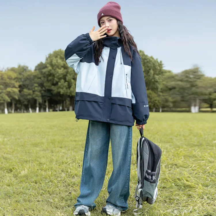 女童外套秋冬款2025新款中大童加厚加绒休闲连帽冲锋衣夹克上衣潮
