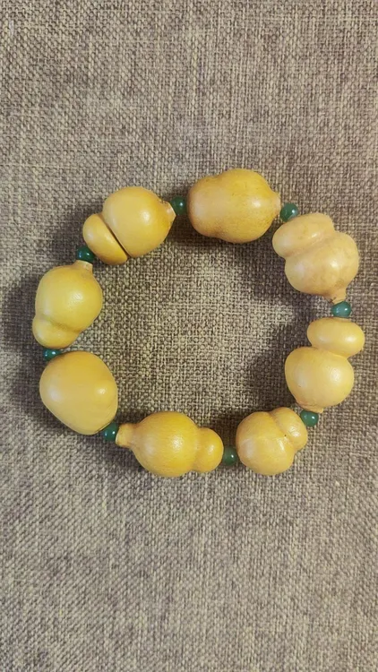 美好祈愿手持钱袋子卡2左右手串 工艺品把玩好物天然葫芦文玩收藏