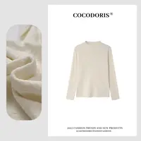 COCO DORIS 2025新款极简风半高领打底针织秋季休闲百搭上衣2118