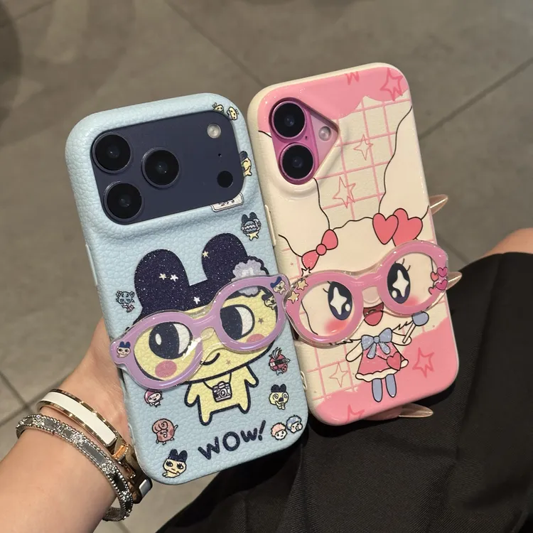 欧克里里甜心吉星星眼镜适用苹果16/17promax皮纹15手机壳华为P60