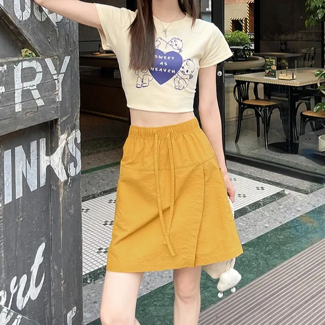 户外山系机能感工装裙裤夏季高腰洋气工装风A字肌理感裙裤LB5300