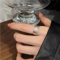 钛钢戒指 韩系简约轻奢小众设计戒指时尚个性百搭极简风食指戒指