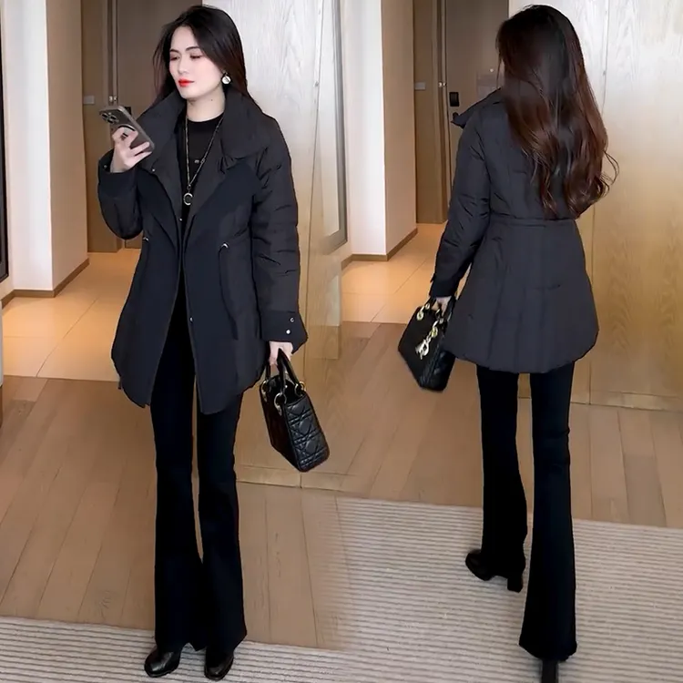【有运费险】时尚棉服女中长款2025冬季新款洋气显瘦加厚保暖外套潮