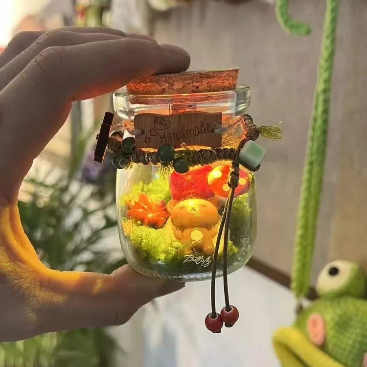 轻松熊玻璃罐diy材料包创意熊妹高级感小众微景观场景送朋友闺蜜