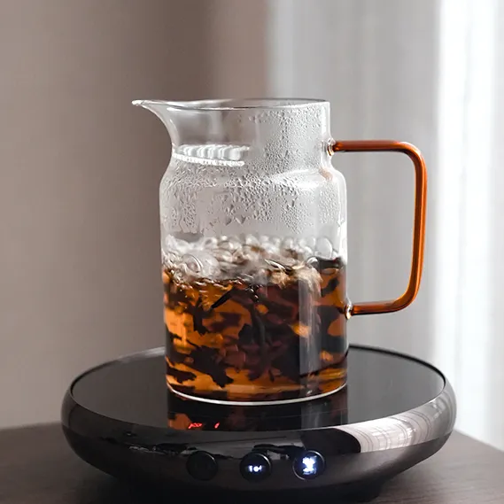 新款玻璃公道杯煮茶器北璃月牙公杯耐热玻璃分茶器700毫升大容量