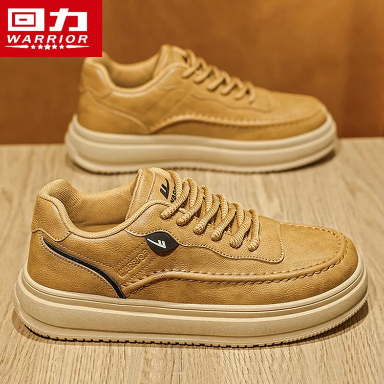 回力男鞋冬季2025新款男士皮鞋运动休闲板鞋皮面厚底增高防滑潮鞋
