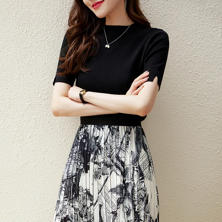 百搭经典气质五分袖针织上衣通勤显瘦打底衫AP2665