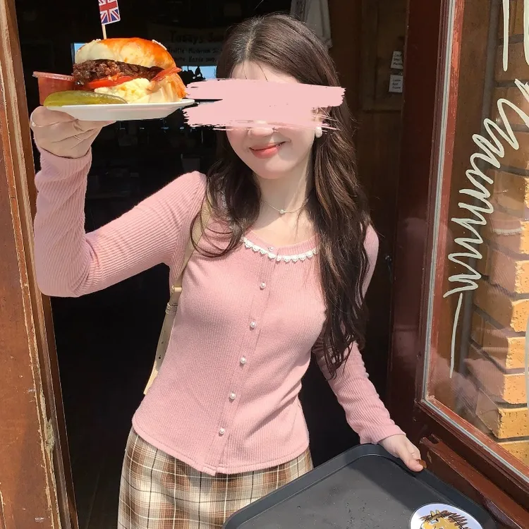 【现货/菜菜家】2025秋冬领口小花设计感加厚上衣大码女装CCC11736