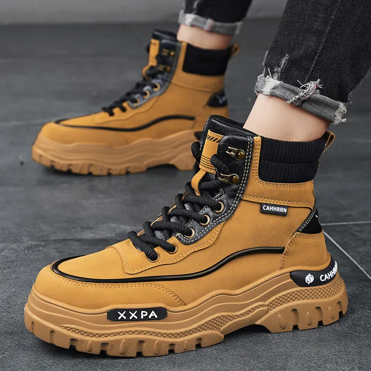 男鞋春秋季高帮马丁靴新款男士青少年休闲运动工装鞋男鞋潮靴